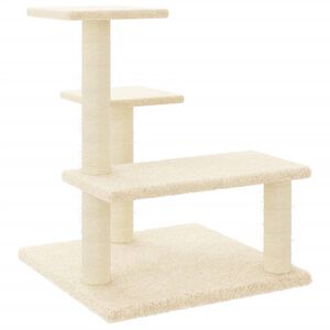 vidaXL Cat Tree with Sisal Scratching Posts Cream 61 cm
