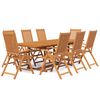 vidaXL 9 Piece Garden Dining Set Solid Wood Acacia 160-240 cm