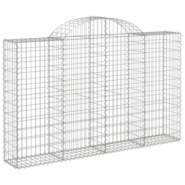 vidaXL Arched Gabion Baskets 30 pcs 200x30x120/140 cm Galvanised Iron