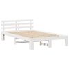 vidaXL Bed Frame with Headboard White 120 x 190 cm Solid Pine Wood