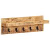 vidaXL Wall Mounted Coat Rack 60x15x20 cm Solid Rough Mango Wood