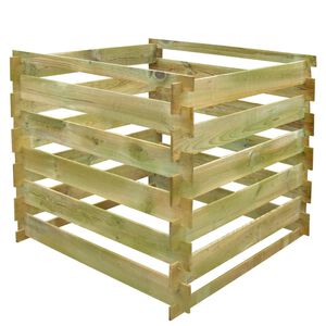 vidaXL Slatted Compost Bin 0.54 m3 Square Wood