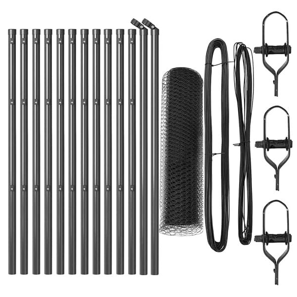 vidaXL Fence Post Grey 25 x 0.4 m (13 mm mesh) Steel and PVC