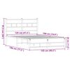 vidaXL Metal Bed Frame without Mattress Brown Oak 120x190 cm Small Double