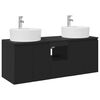 vidaXL Bathroom Cabinet Set 3 pcs Black 49.5 x 44.5 x 65 cm