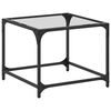 vidaXL Coffee Table with Transparent Glass Top 50x50x40 cm Steel