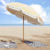 vidaXL Parasol Yellow and White Ø 205 x 209 cm Steel