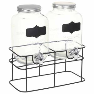 vidaXL Beverage Dispensers 2 pcs with Stand 2 x 4 L Glass