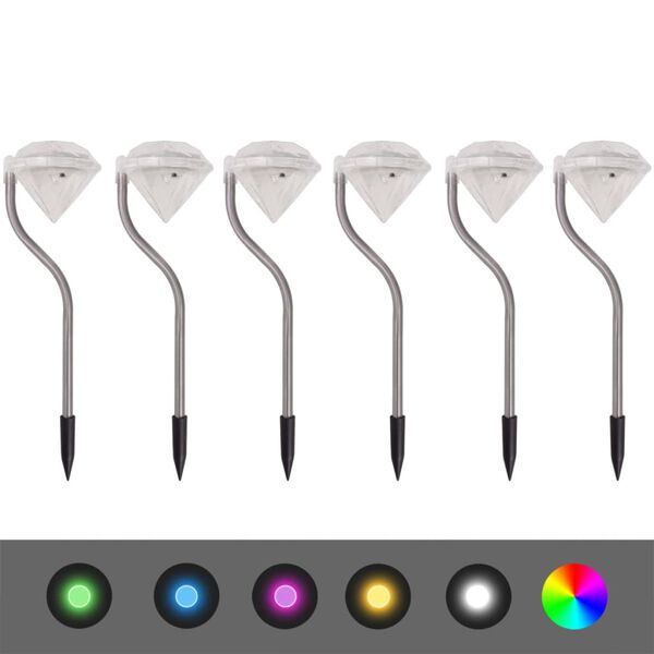 vidaXL Solar LED Garden Lights 6 pcs 9x7.8x29.5 cm