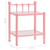 vidaXL Bedside Cabinets 2 pcs Pink and Transparent Metal and Glass
