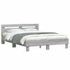 vidaXL Bed Frame with LED without Mattress Grey Sonoma 150x200 cm King Size