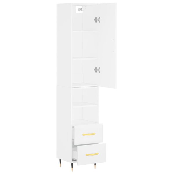 vidaXL Highboard White 34.5x34x180 cm Engineered Wood