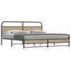 vidaXL Metal Bed Frame without Mattress Smoked Oak 200x200 cm
