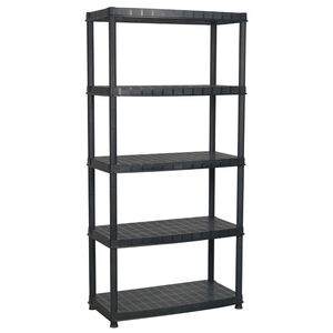 vidaXL Storage Shelf 5-Tier Black 85x40x185 cm Plastic
