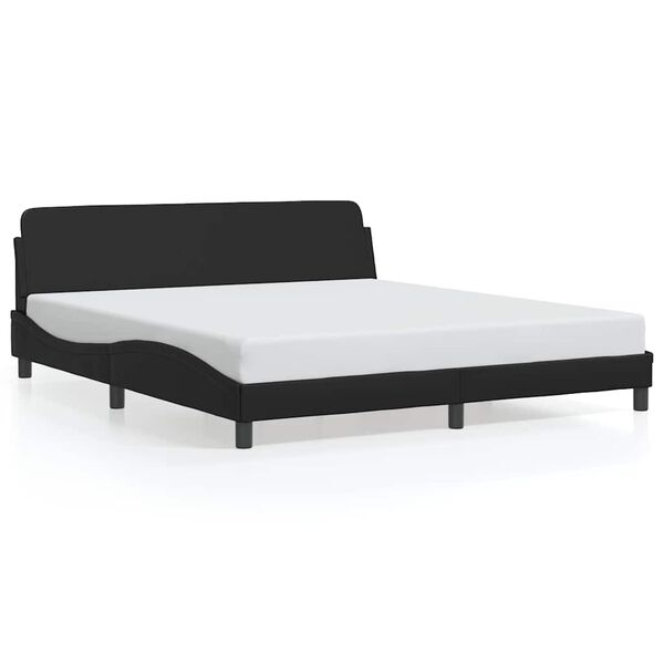 vidaXL Bed Frame "Dover" Black 180x200 cm Super King Faux Leather