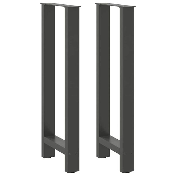 vidaXL Bar Table Legs Anthracite 2 pcs 40x(100-101) cm Steel