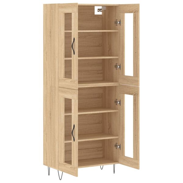 vidaXL Highboard Sonoma Oak 69.5x34x180 cm Engineered Wood