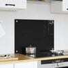vidaXL Kitchen Backsplash Black 70 x 50 cm Tempered Glass