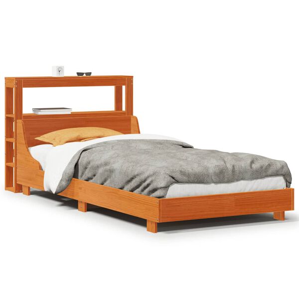 vidaXL Bed Frame without Mattress Wax Brown 100x200 cm Solid Wood Pine