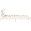 vidaXL Bed Frame with Headboard White 140 x 200 cm Solid Pine Wood