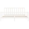 vidaXL Bed Frame without Mattress White Super King Size Solid Wood Pine