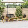 vidaXL Garden Chairs with Table 4 pcs Black Solid Acacia wood
