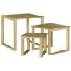 vidaXL Table 3 pcs Natural 50.5 x 50 x 46 cm Impregnated Pine Wood