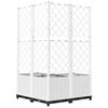 vidaXL Garden Planter with Trellis White 80x80x136 cm PP