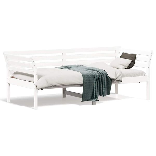 vidaXL Day Bed without Mattress White 75x190 cm Small Single Solid Wood Pine