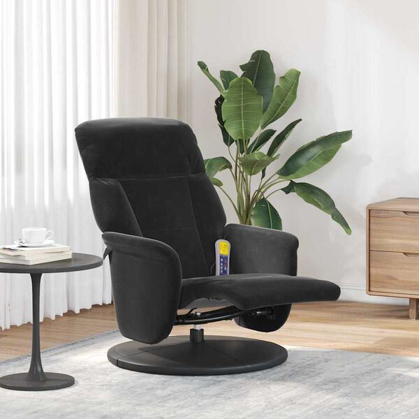 vidaXL Massage Recliner Chair Black 91 x 71 x 105.5 cm Velvet