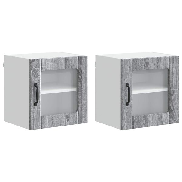 vidaXL Kitchen Cabinet 2 pcs Grey Sonoma 40 x 31 x 40 cm