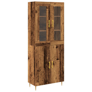 vidaXL Highboard 2 pcs Old Wood Engineered Wood