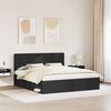 vidaXL Bed Frame with Headboard Black 180 x 200 cm Solid Pine Wood