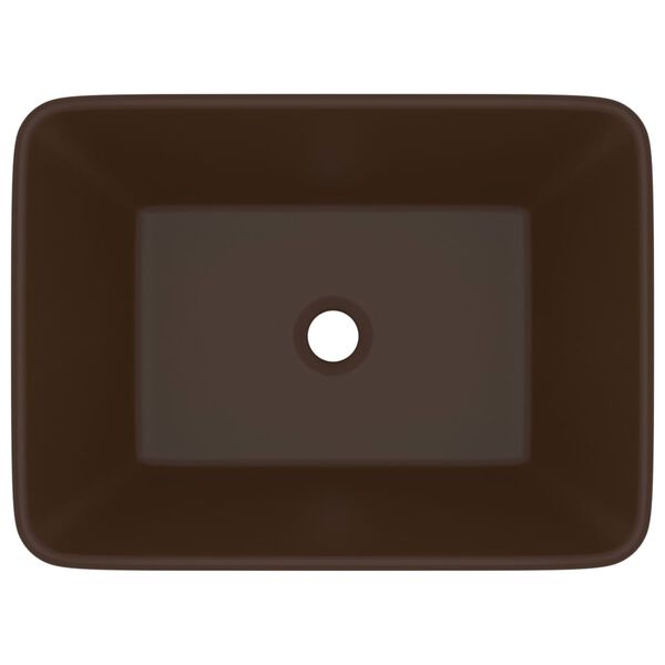 vidaXL Luxury Wash Basin Matt Dark Brown 41x30x12 cm Ceramic