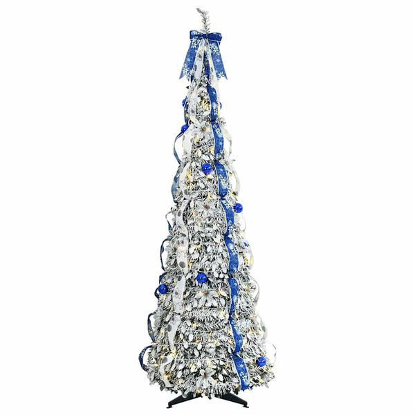 vidaXL Artificial Christmas Tree with 200 LEDs White 210 cm PVC