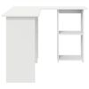 vidaXL Desk with Shelf White 142 x 102 x 73 cm Engineered Wood