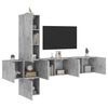 vidaXL 5 Piece TV Wall Units Concrete Grey Engineered Wood