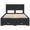 vidaXL Bed Frame with Headboard Black 120 x 200 cm Engineered Wood