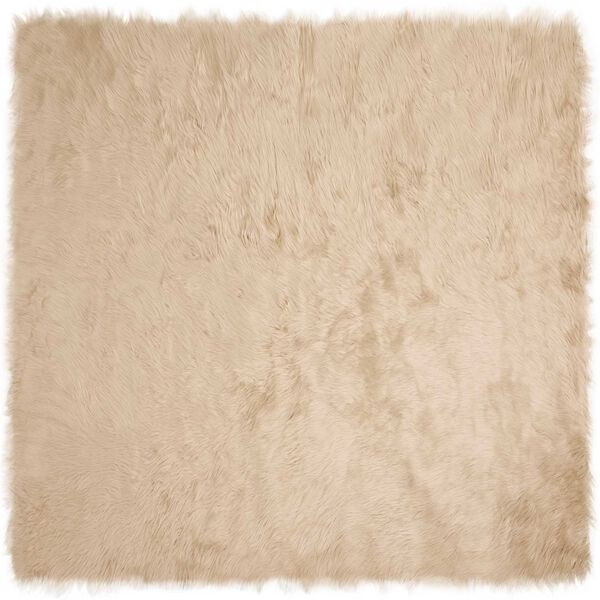 vidaXL Faux Sheepskin Rug Tafalla Beige 120 x 120 cm Polyester