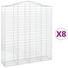 vidaXL Arched Gabion Baskets 8 pcs 200x50x220/240 cm Galvanised Iron