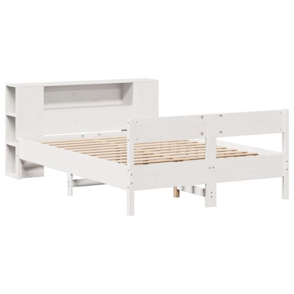vidaXL Bookcase Bed without Mattress White 160x200cm Solid Wood Pine
