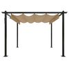 vidaXL Garden Gazebo with Retractable Roof 3x3 m Taupe