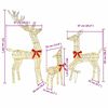 vidaXL Reindeer Family 3 pcs Warm white 67 x 26 x 127 cm PET