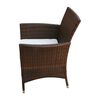 vidaXL 5 Piece Outdoor Dining Set with Cushions Poly Rattan Brown