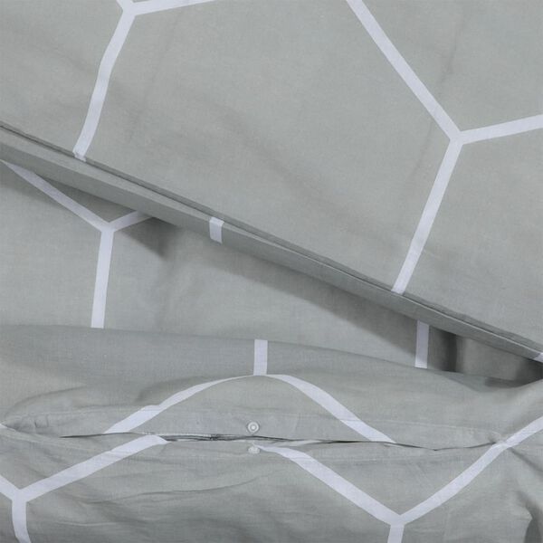 vidaXL Duvet Cover Set Grey 140x200 cm Cotton