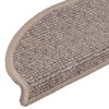 vidaXL Stair Mats 15 pcs 56x17x3 cm Dark Beige Half Round