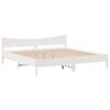 vidaXL Bed Frame with Headboard White 180x200 cm Super King Solid Wood Pine