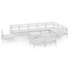 vidaXL 11 Piece Garden Lounge Set Solid Wood Pine White