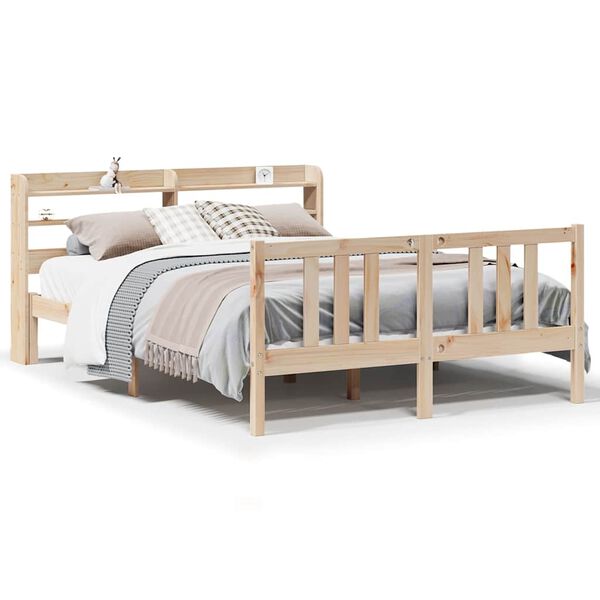 vidaXL Bed Frame with Headboard without Mattress 135x190 cm Double
