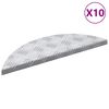 vidaXL Stair Tread Crescent 10 pcs Silver 60 x 18 cm Aluminium